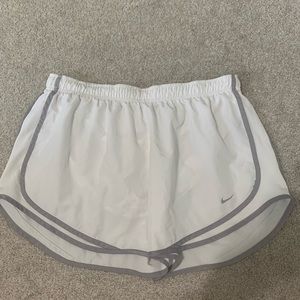 White and Gray Nike Athletic Shorts